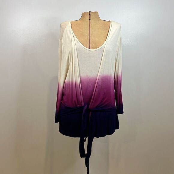 Soft Surroundings Ombre Open Front Cardigan Lounge Top - Size Large - Picture 1 of 10
